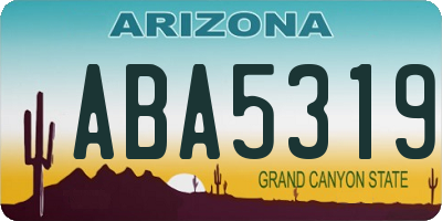 AZ license plate ABA5319