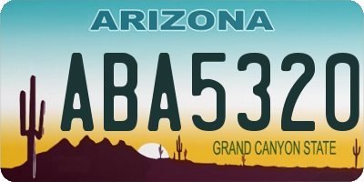 AZ license plate ABA5320
