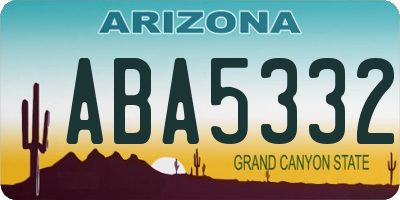 AZ license plate ABA5332
