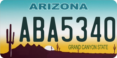 AZ license plate ABA5340