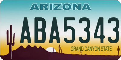 AZ license plate ABA5343