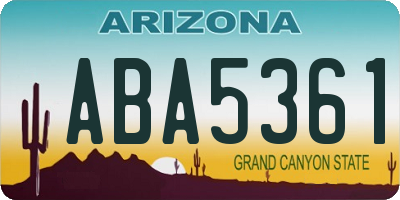 AZ license plate ABA5361