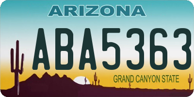AZ license plate ABA5363