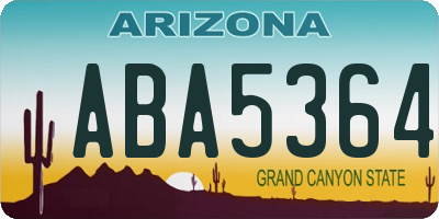 AZ license plate ABA5364