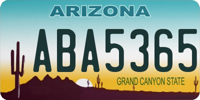AZ license plate ABA5365