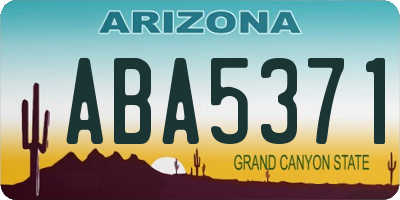 AZ license plate ABA5371