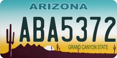 AZ license plate ABA5372