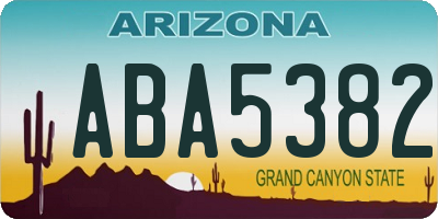 AZ license plate ABA5382