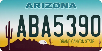 AZ license plate ABA5390