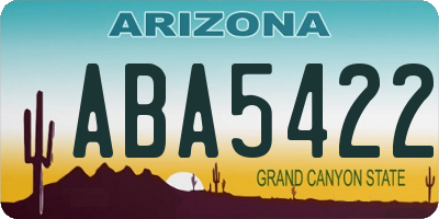 AZ license plate ABA5422