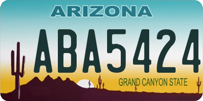 AZ license plate ABA5424