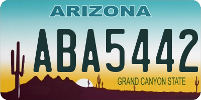 AZ license plate ABA5442