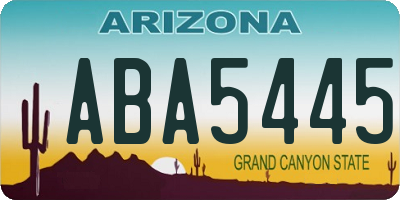 AZ license plate ABA5445