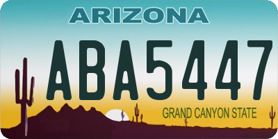 AZ license plate ABA5447