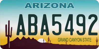 AZ license plate ABA5492