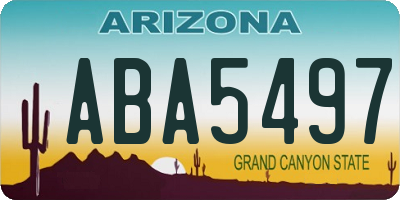 AZ license plate ABA5497