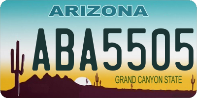 AZ license plate ABA5505