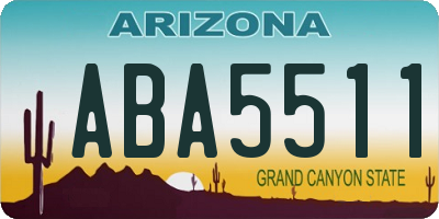 AZ license plate ABA5511