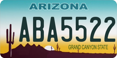 AZ license plate ABA5522