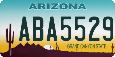 AZ license plate ABA5529