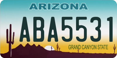 AZ license plate ABA5531
