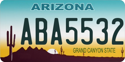 AZ license plate ABA5532