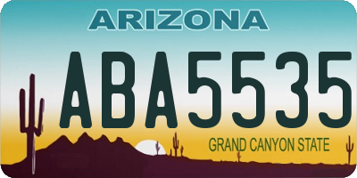 AZ license plate ABA5535