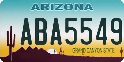 AZ license plate ABA5549