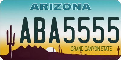 AZ license plate ABA5555