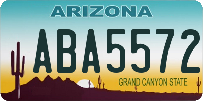 AZ license plate ABA5572