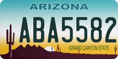 AZ license plate ABA5582