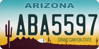 AZ license plate ABA5597