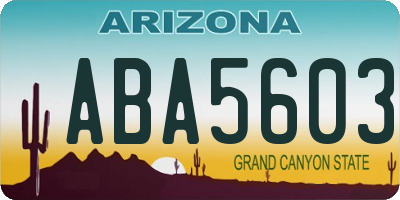 AZ license plate ABA5603