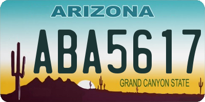 AZ license plate ABA5617