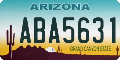 AZ license plate ABA5631