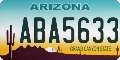 AZ license plate ABA5633
