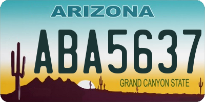 AZ license plate ABA5637