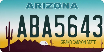 AZ license plate ABA5643