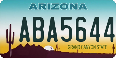 AZ license plate ABA5644