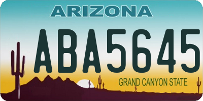 AZ license plate ABA5645