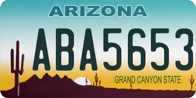 AZ license plate ABA5653