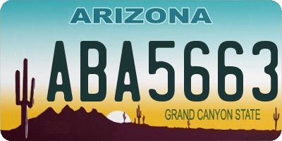 AZ license plate ABA5663