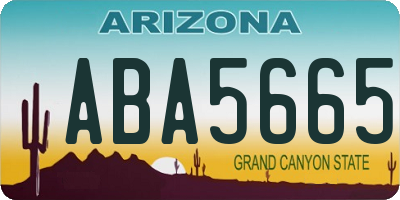 AZ license plate ABA5665