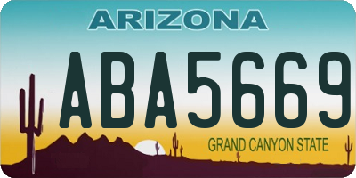 AZ license plate ABA5669