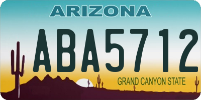 AZ license plate ABA5712