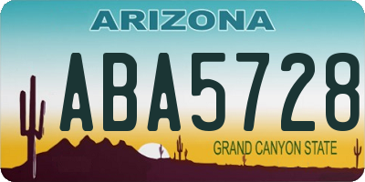 AZ license plate ABA5728