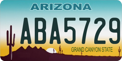 AZ license plate ABA5729