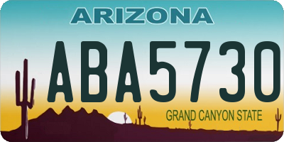 AZ license plate ABA5730