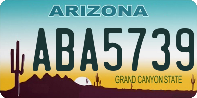 AZ license plate ABA5739