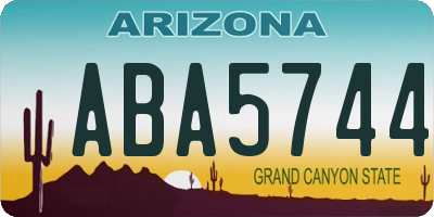 AZ license plate ABA5744